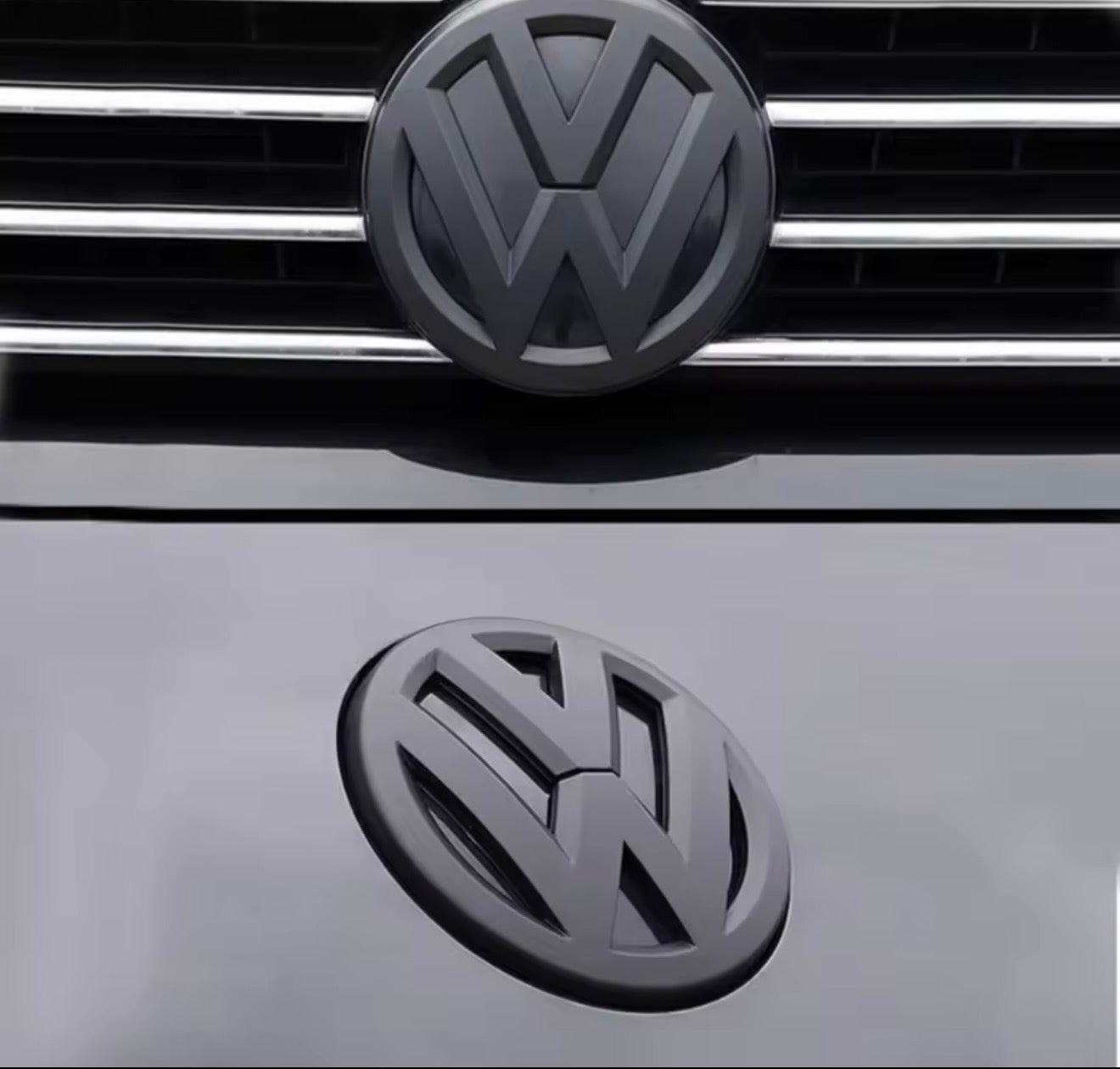 Blacked out VW badge