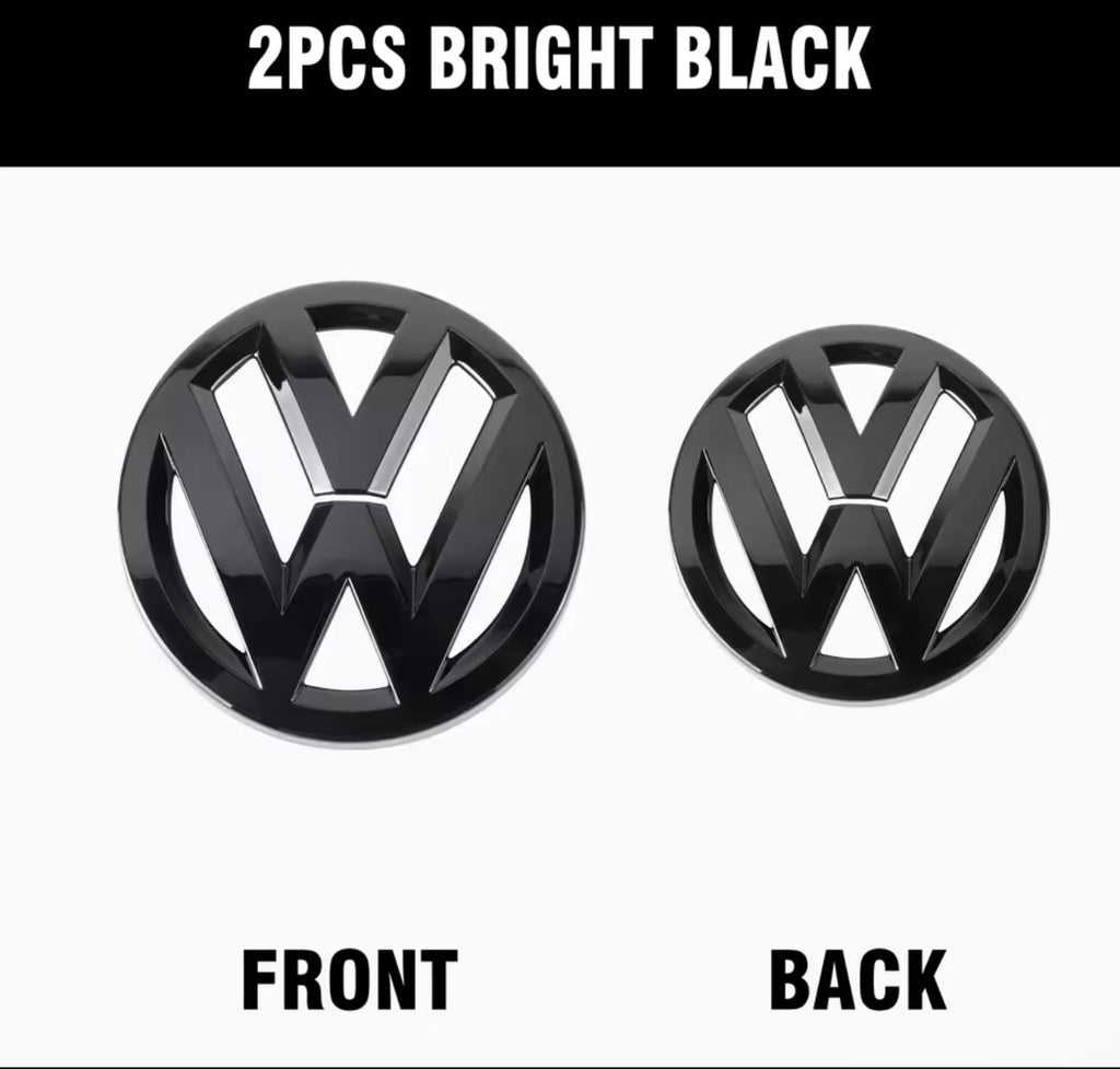 Blacked out VW badge